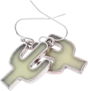 1 Pair Cactus Design Earrings Glow In The Dark Eardrop Ear Accessories Casual Jewelry Party Ear Decor For Women Girls