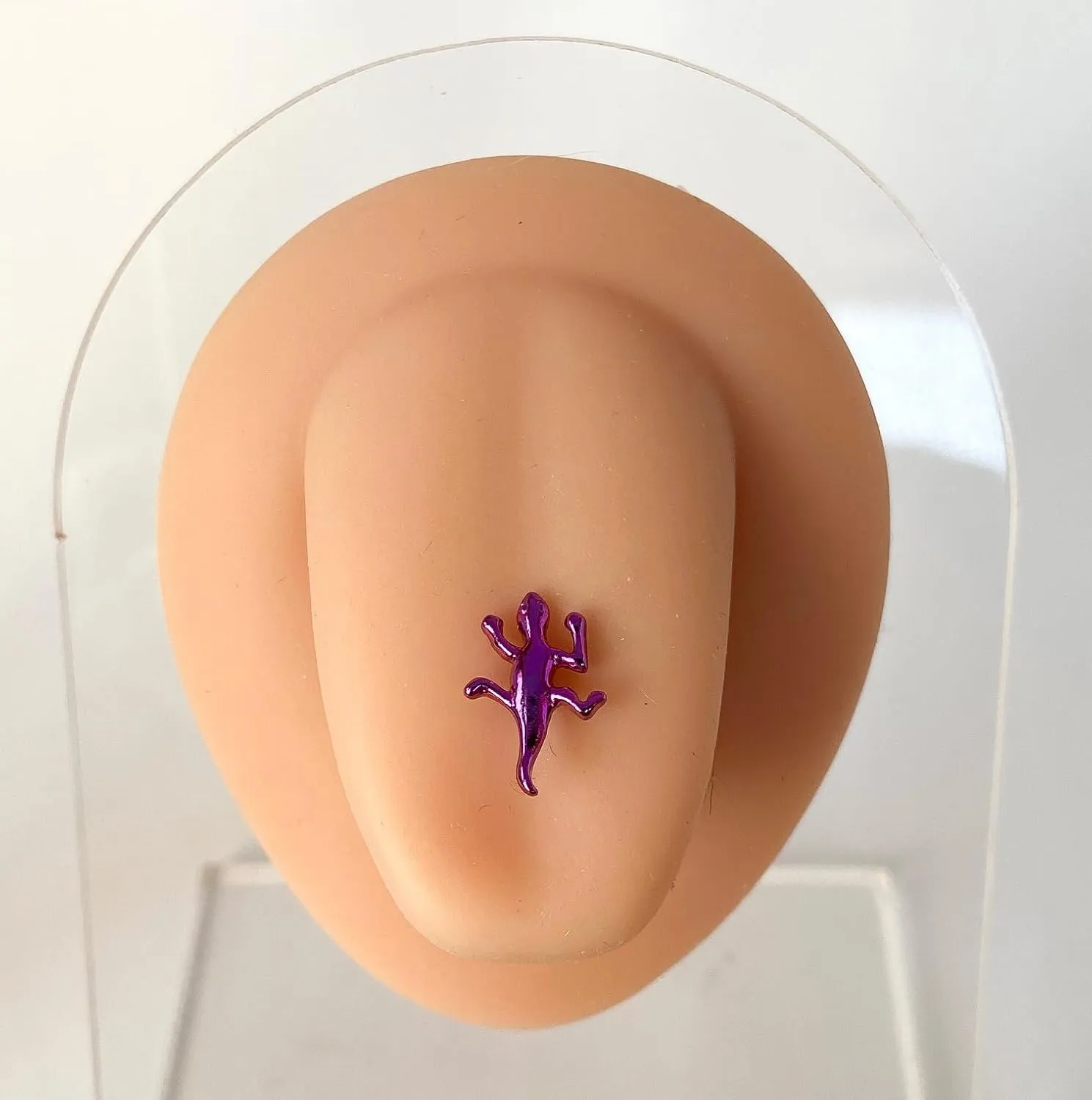 1 Piece of Unique Titanium Anodized Lizard Tongue Ring - 14g - Body Jewelry