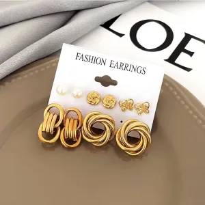 11 Pairs Set of Faux Pearl & Heart Decor Earrings  Elegant Multipack Jewelry for Women  Hypoallergenic, Lightweight, Perfect for Daily Wear