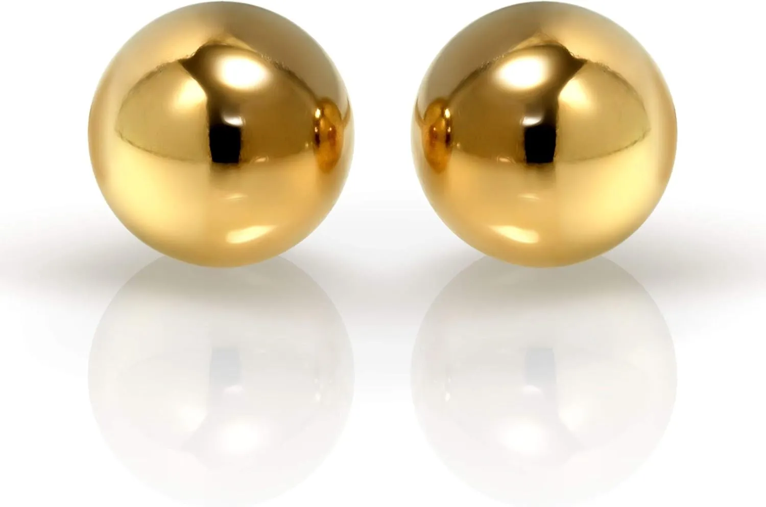 14K Gold Ball Stud Earrings for Women | Studs With Push Backs | Real Hypoallergenic Jewelry and Accessories | 3mm - 8mm