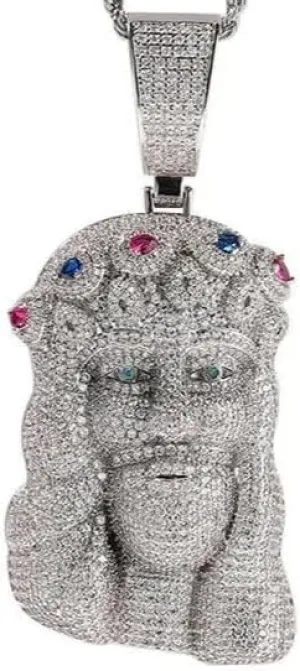 14K White Gold Plated Silver Hip Hop Created Moissanite Men Rapper Silver Iced Out Stone Big Jesus PIECE Pendant 925 Sterling Silver