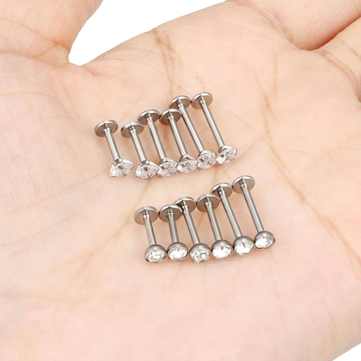 16G Lip Rings for Women Stainless Surgical Steel Labret Jewelry Monroe Lip Ring Medusa Piercing Jewelry Tragus Helix Cartilage Forward Earring Piercing Jewelry for Women 6MM 8MM 10MM 6 Pairs