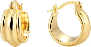 18K gold-plated cylindrical earrings | small earrings | women's gold earrings | perfect size hypoallergenic earrings