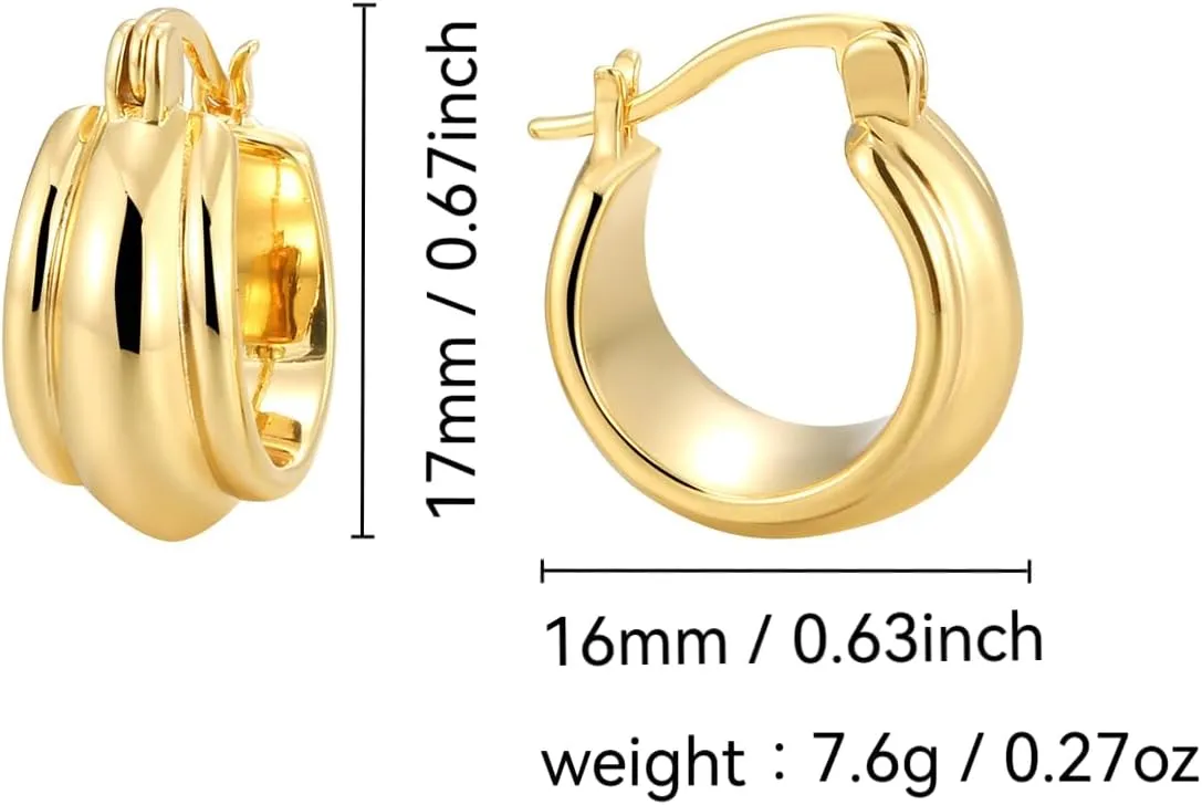 18K gold-plated cylindrical earrings | small earrings | women's gold earrings | perfect size hypoallergenic earrings