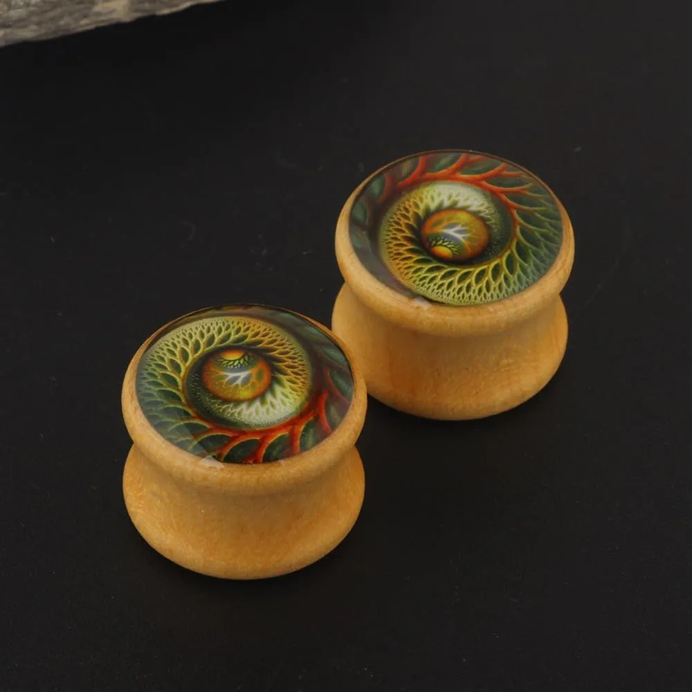 2 Pcs Wood Ear Gauges Ear Plugs Tunnels Body Piercing Jewelry 2g(6mm)