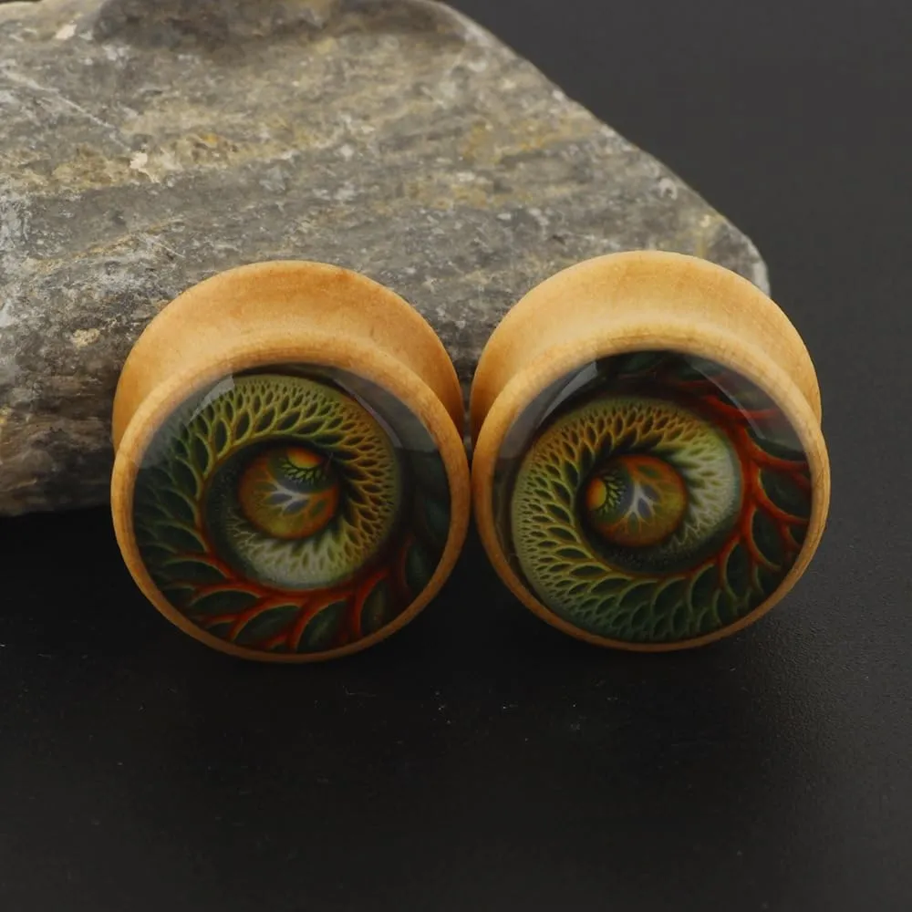 2 Pcs Wood Ear Gauges Ear Plugs Tunnels Body Piercing Jewelry 2g(6mm)