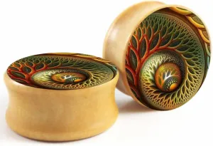 2 Pcs Wood Ear Gauges Ear Plugs Tunnels Body Piercing Jewelry 2g(6mm)