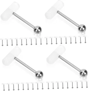20 Pcs Pill Tongue Ring Eyebrow Belly Button Rings Barbell Stud Ring Pill Shaped Tongue Rings Tongue