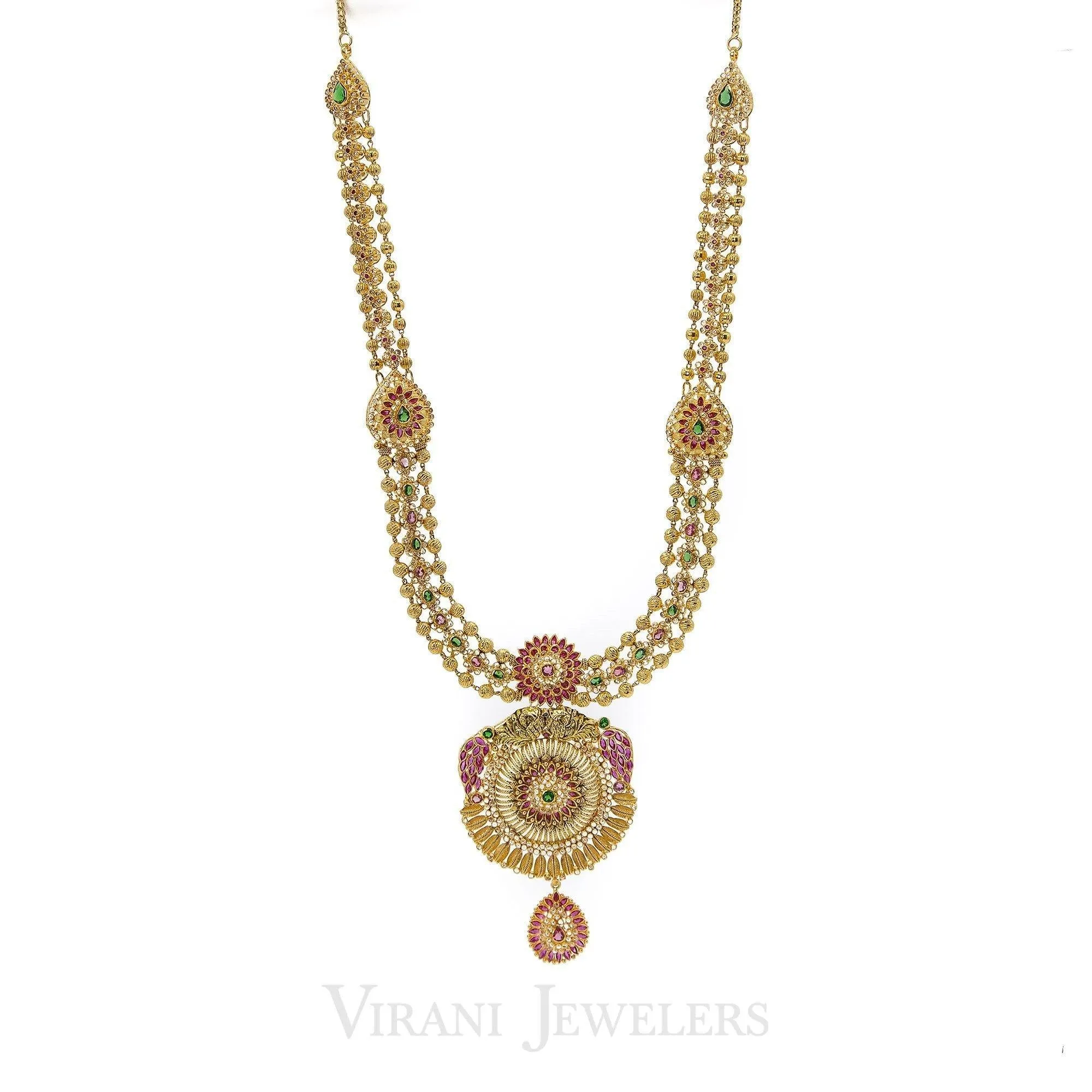 22K Gold Antique Necklace and Earrings Set