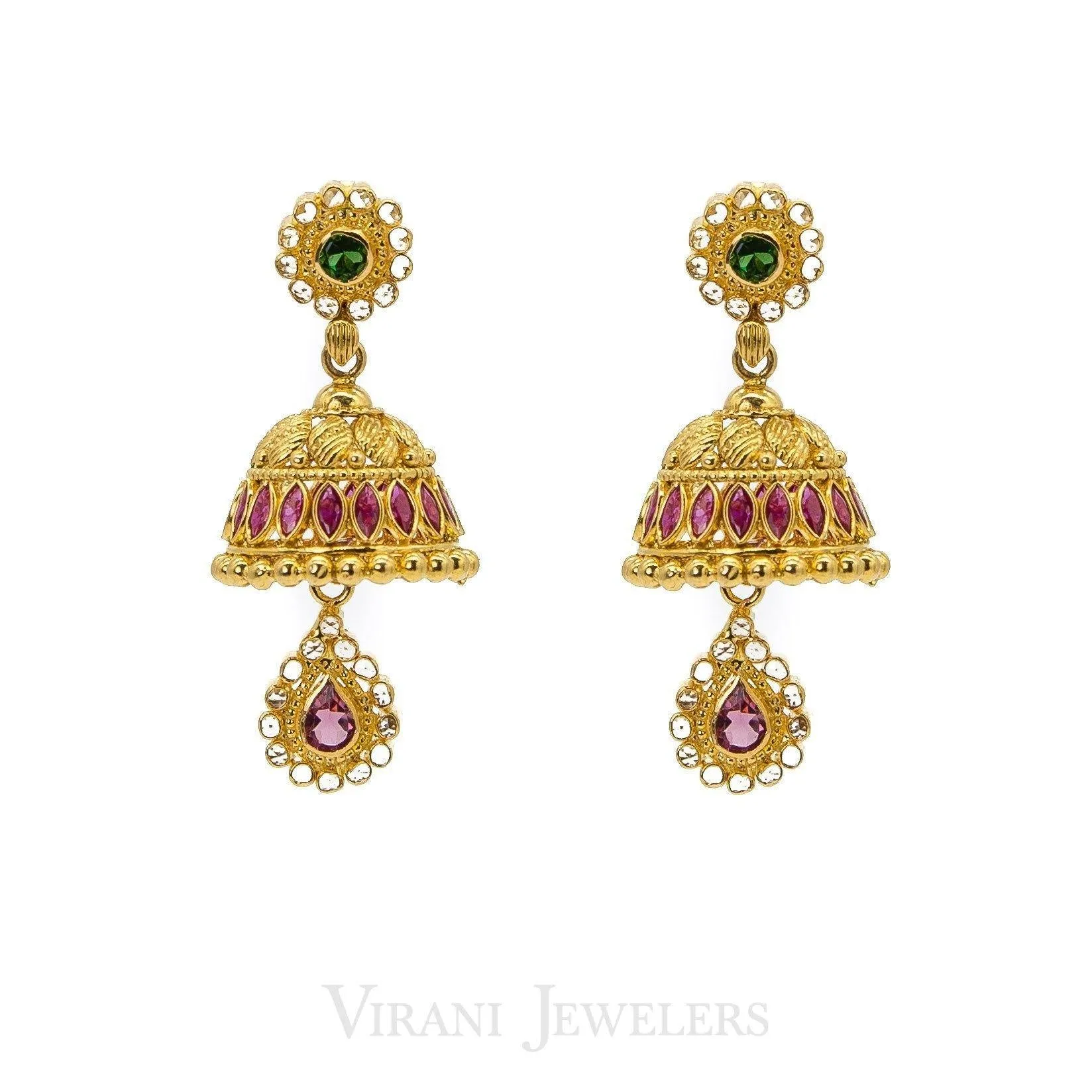 22K Gold Antique Necklace and Earrings Set