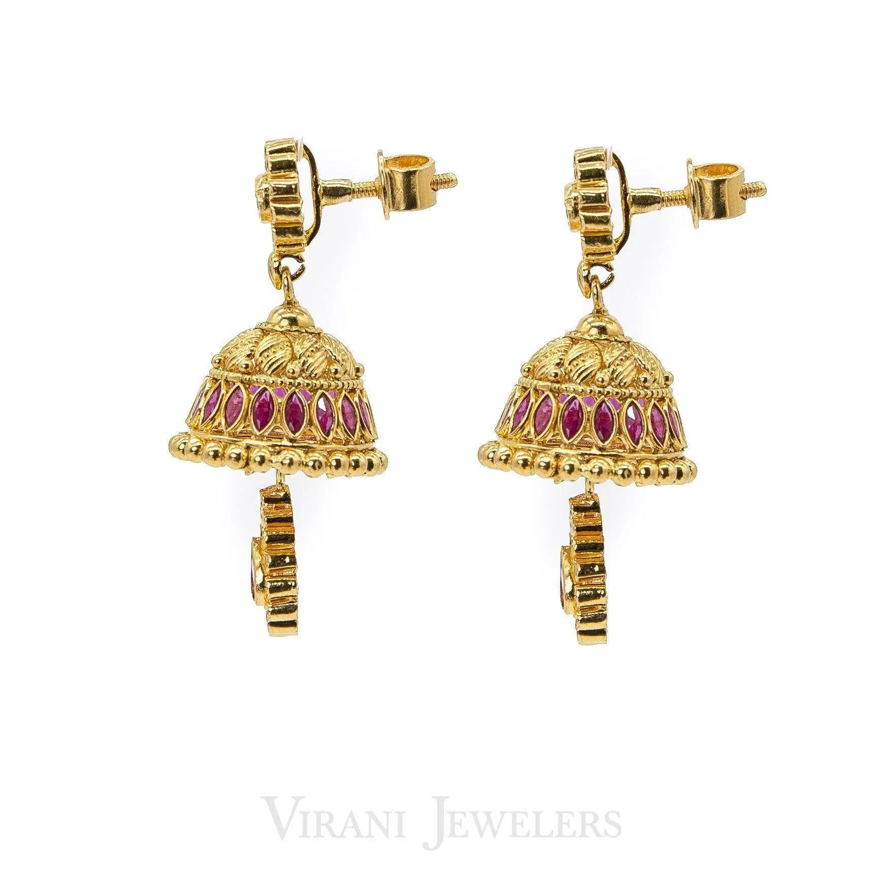 22K Gold Antique Necklace and Earrings Set