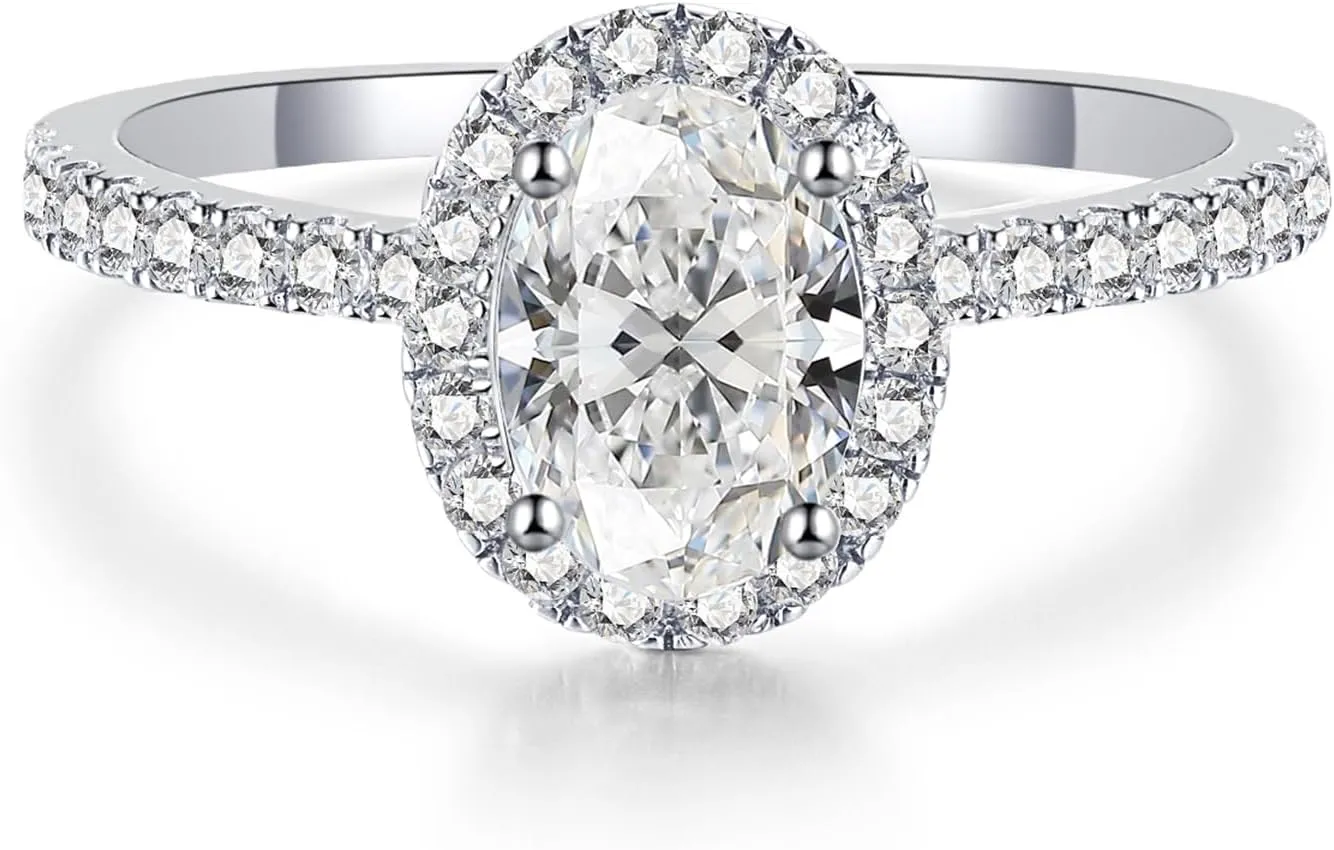 2CT Pear Shaped Engagement Rings for Women Teardrop Sterling Silver Rings with 18K White Gold Plated Cubic Zirconia Wedding Rings for Women Promise Rings for Her