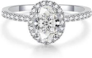 2CT Pear Shaped Engagement Rings for Women Teardrop Sterling Silver Rings with 18K White Gold Plated Cubic Zirconia Wedding Rings for Women Promise Rings for Her