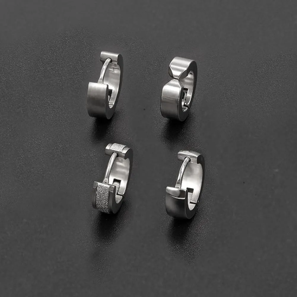 2PCS Gold Earrings for Women,Stainless Steel Hypoallergenic Earrings Studs Fashion Chunky Ear Rings Small Big Hoop Earrings Jewelry for Birthday Party