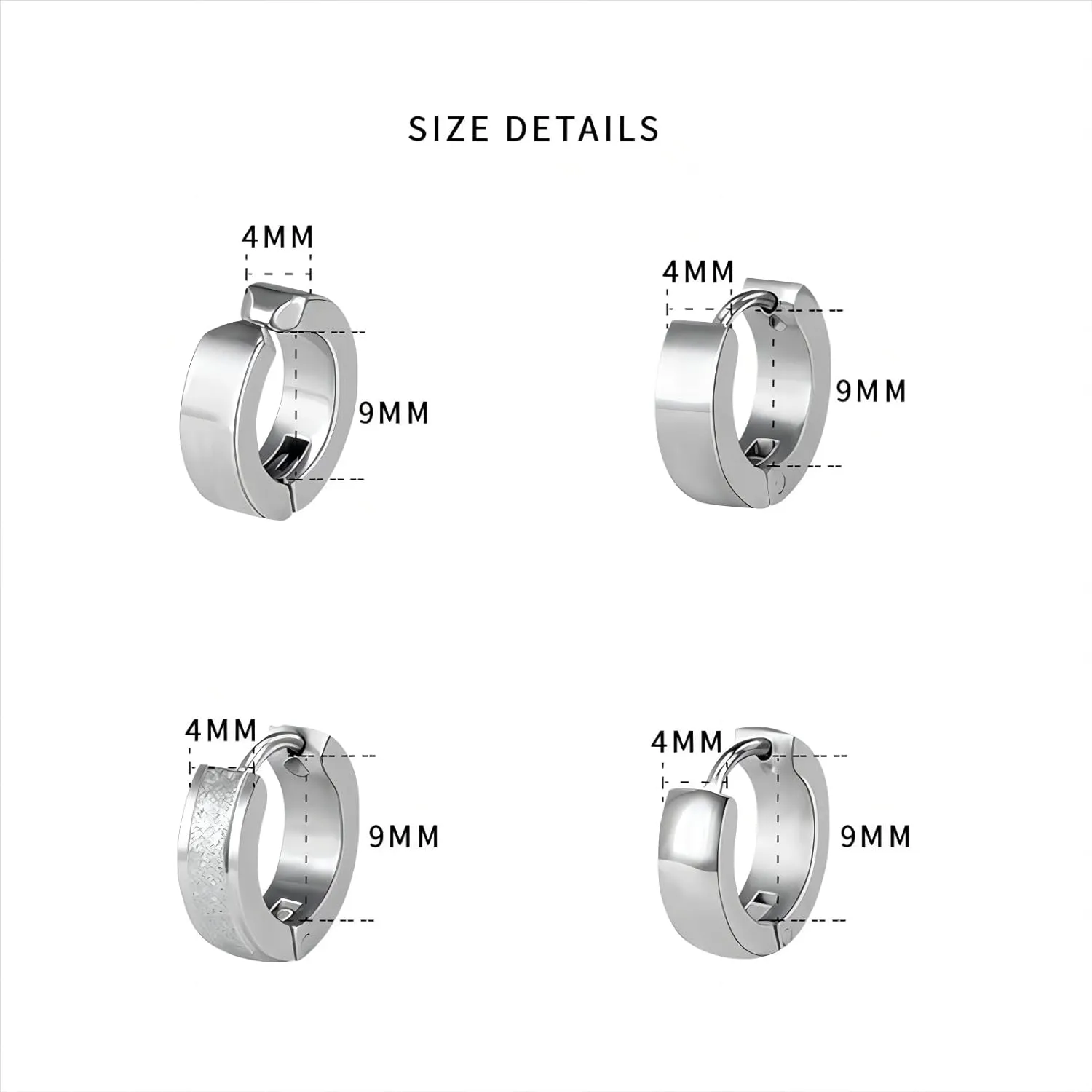2PCS Gold Earrings for Women,Stainless Steel Hypoallergenic Earrings Studs Fashion Chunky Ear Rings Small Big Hoop Earrings Jewelry for Birthday Party