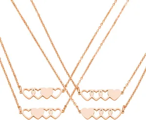 3 Sisters Bracelets Best Friends Necklace for 3 Set of 3 Heart Bracelets 3 BFF 3 Bestie Long Distance Friendship Gift