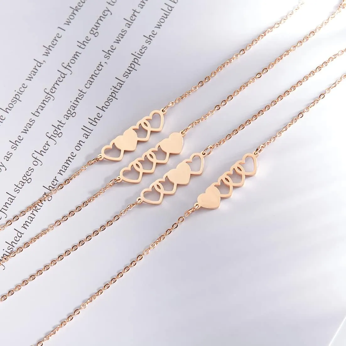 3 Sisters Bracelets Best Friends Necklace for 3 Set of 3 Heart Bracelets 3 BFF 3 Bestie Long Distance Friendship Gift