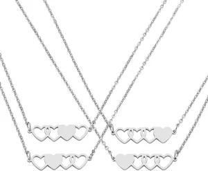 3 Sisters Bracelets Best Friends Necklace for 3 Set of 3 Heart Bracelets 3 BFF 3 Bestie Long Distance Friendship Gift