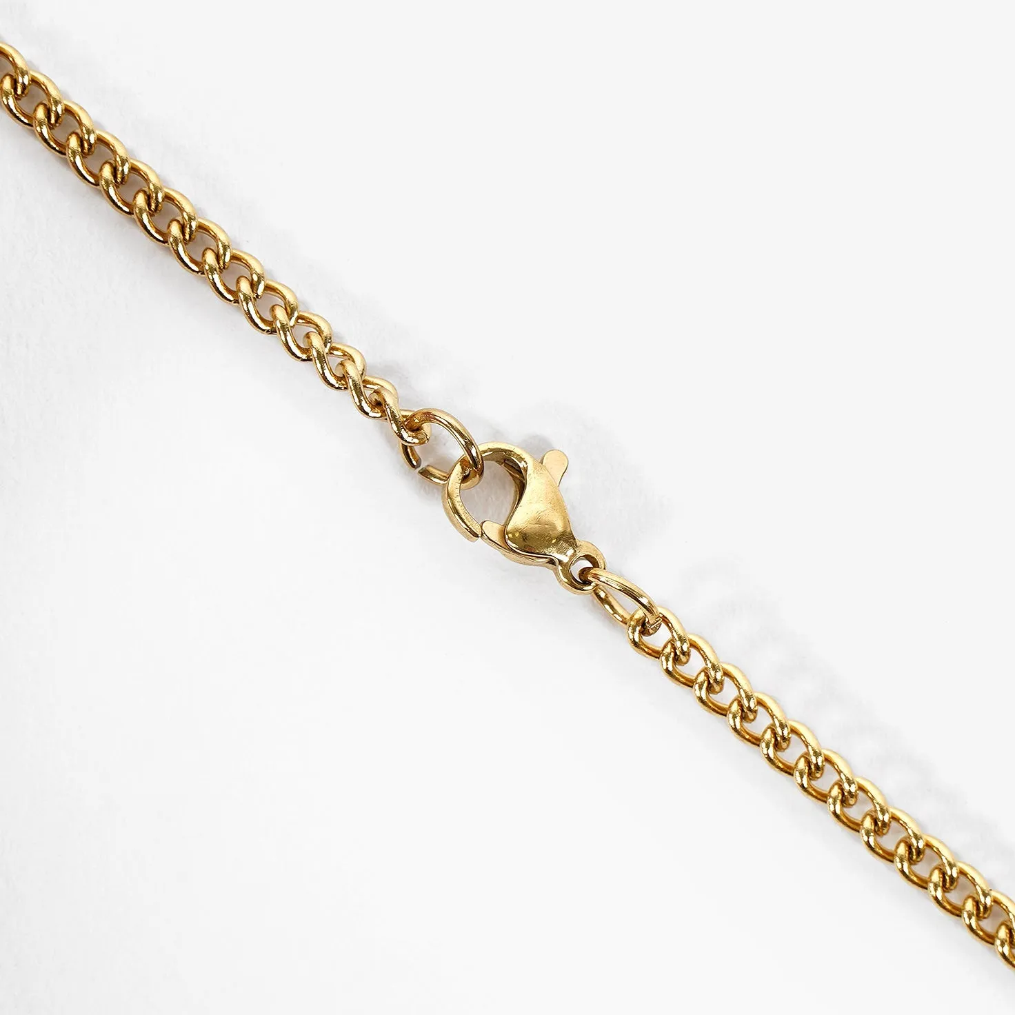 33 Number Pendant with Chain Kids Necklace - Gold Plated Stainless Steel