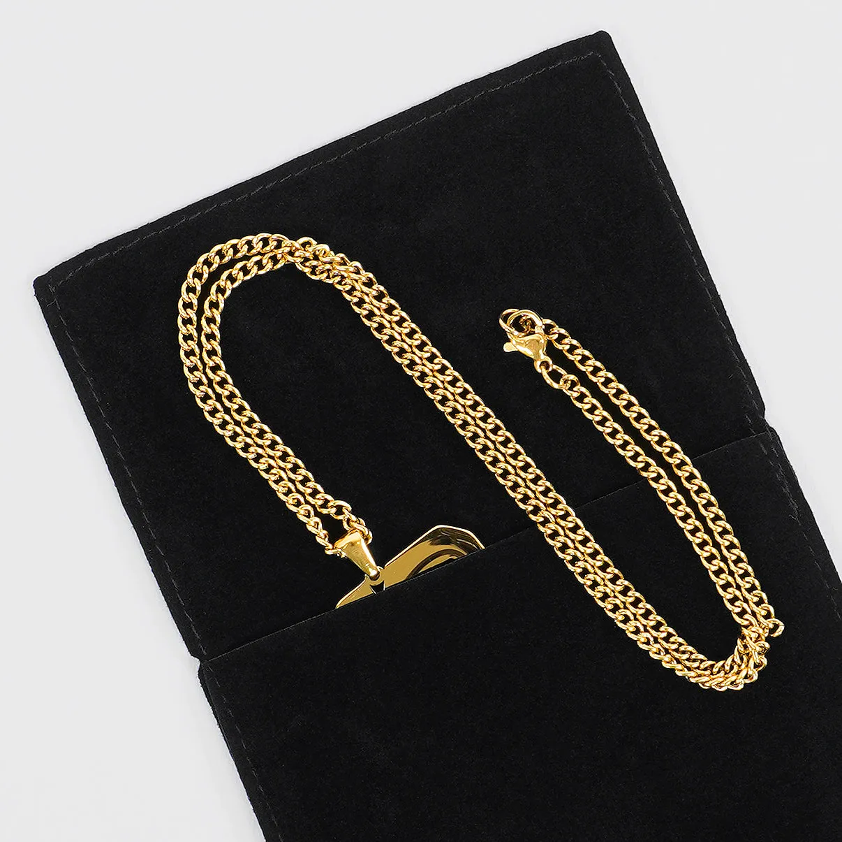 33 Number Pendant with Chain Kids Necklace - Gold Plated Stainless Steel