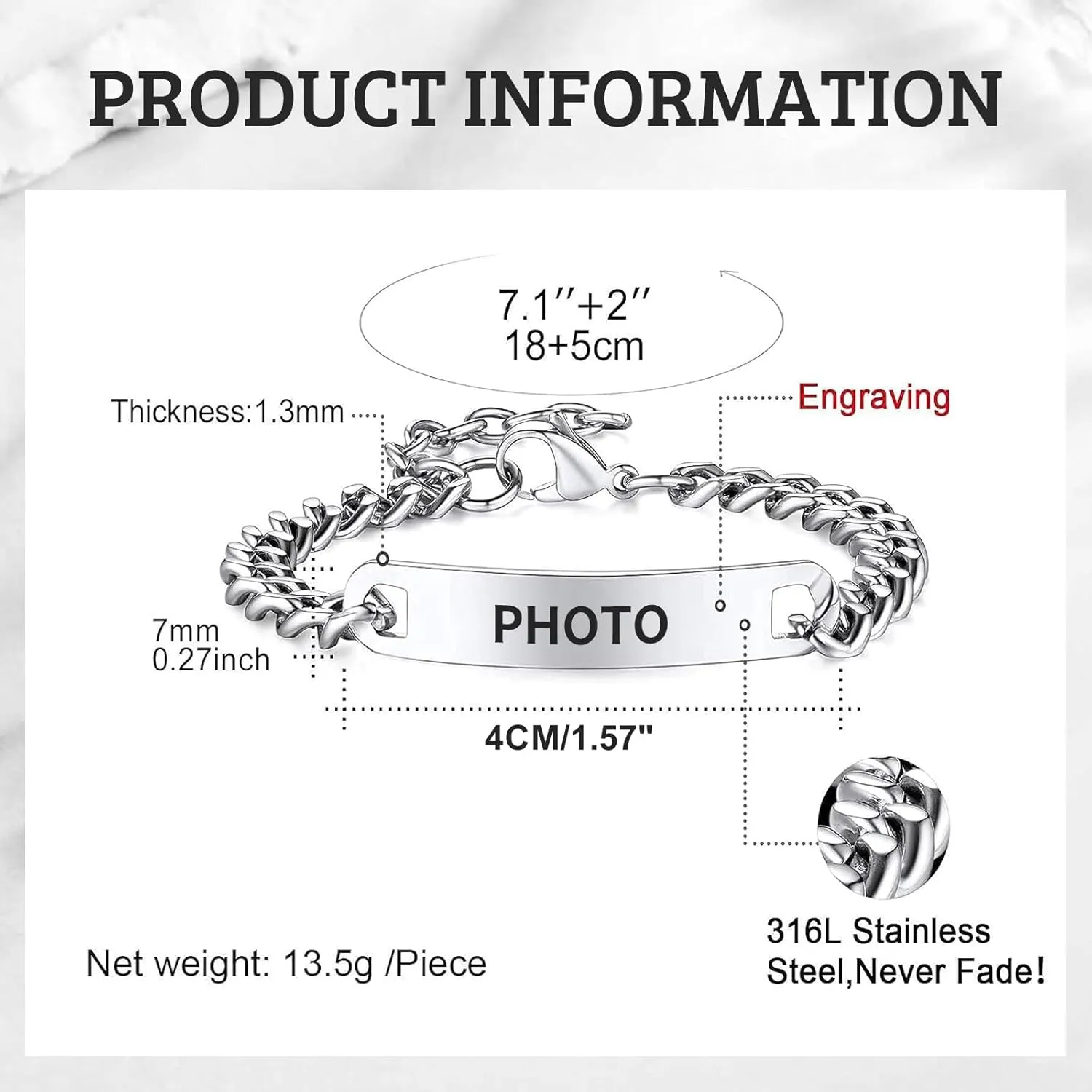 3UMeter Custom Picture Bracelet with Lover Eye Personalized Eye Bracelet for Men Women Unique Matching Bracelets for Couples Valentines Birthday Christmas Gift for Husband Wife Boyfriend Girlfriend