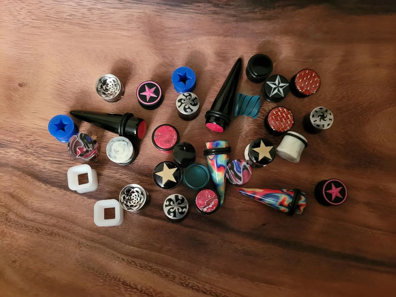 8 Pair Assortment Mix of Ear Plugs Tapers Spirals Tunnels Acrylic Steel Organic Gauges Sizes 8g-5/8