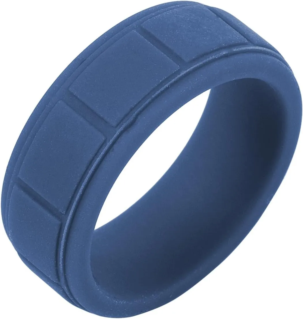 8MM Soft Lightweight Check Silicone Bible Verse Rings for Men Women Comfort Silicone Inspirational Faith Cross Ring Christian Religious Birthday Gift,Size 8-13