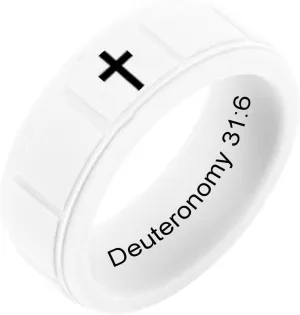 8MM Soft Lightweight Check Silicone Bible Verse Rings for Men Women Comfort Silicone Inspirational Faith Cross Ring Christian Religious Birthday Gift,Size 8-13