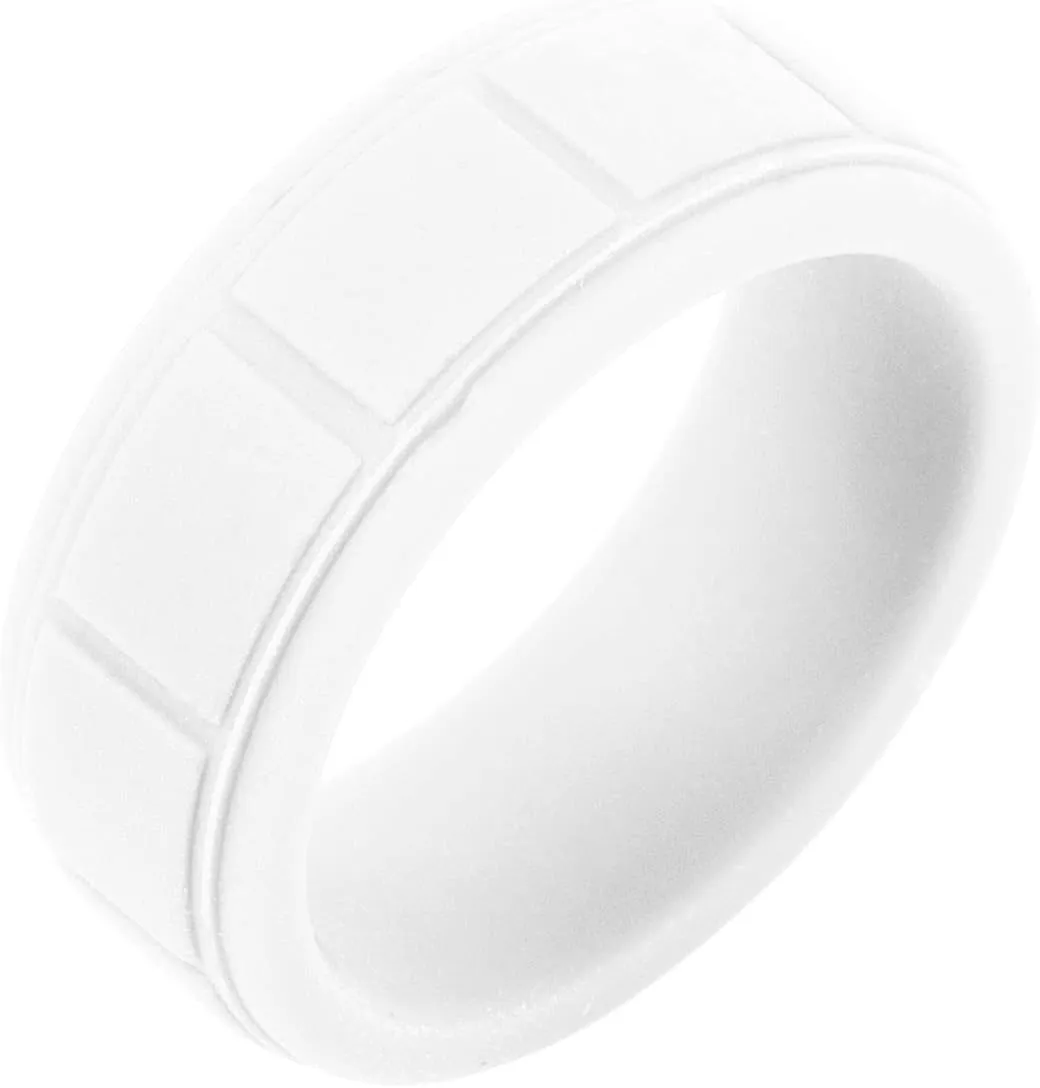 8MM Soft Lightweight Check Silicone Bible Verse Rings for Men Women Comfort Silicone Inspirational Faith Cross Ring Christian Religious Birthday Gift,Size 8-13