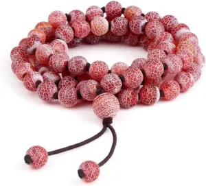 8mm Weathered Stone Bracelet Natural Buddha Prayer Beads Necklace For Women Men Yoga Bracelets