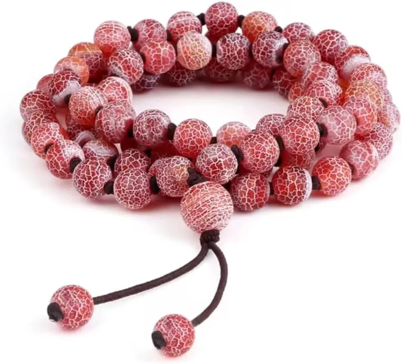 8mm Weathered Stone Bracelet Natural Buddha Prayer Beads Necklace For Women Men Yoga Bracelets