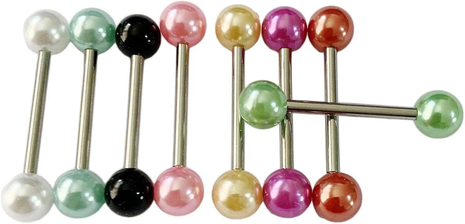 8X Tongue Rings Accessories Body Piercing Jewelry Easy to Wear Length