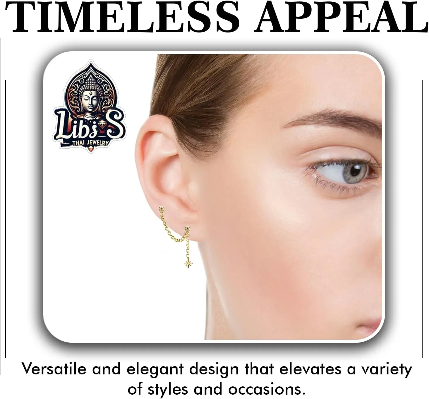 925 Gold Stud Earrings - Nickel & Lead-Free Stud Earring - Hypoallergenic Earring Studs - Butterfly Lock Closure Silver Stud Earring - Earrings Studs for Women - Libi's Thai Jewelry