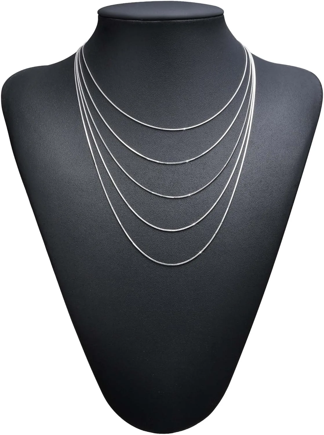 925 Sterling Silver Chain Necklace for Women 0.8mm Box Chain Dainty Women Chain Necklaces for Anniversary Birthday Valentine's Day or Christmas Gifts for Wife Mom Friends 16 18 20 22 24 Inch