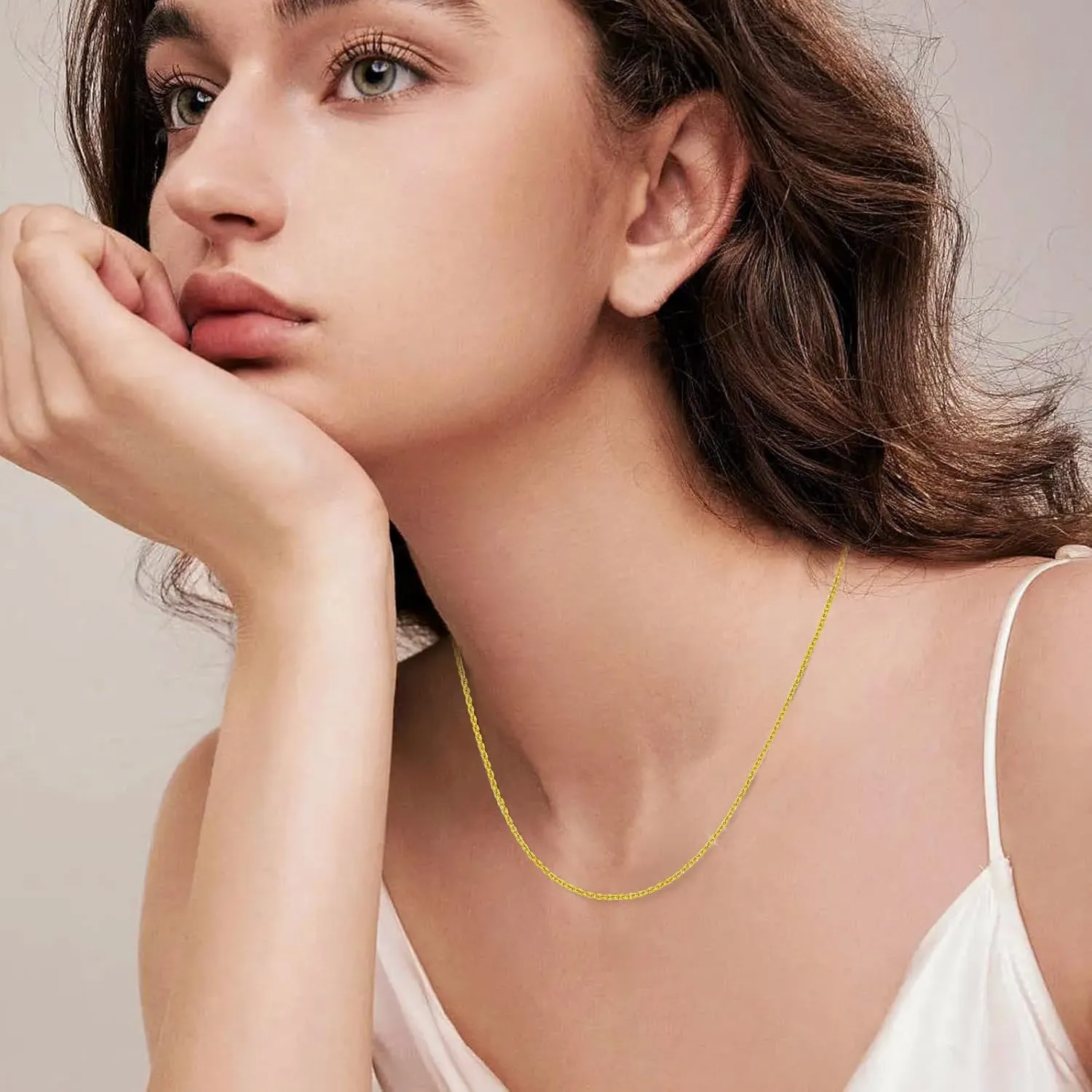 925 Sterling Silver Chain Necklace for Women Girls, 1.1mm Cable Link Chain Necklace, Dainty Women Chain Necklaces 16 18 20 22 24 Inch for Mom Daughter Birthday Party