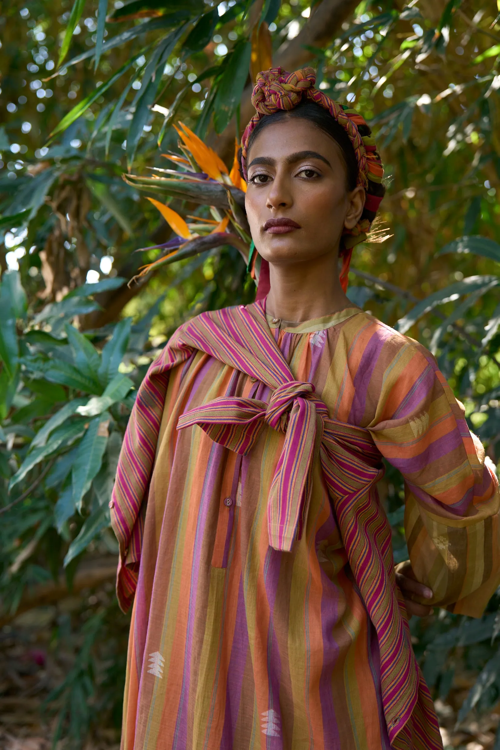 Aba Hand woven stripe jamdani kurta & Pant set