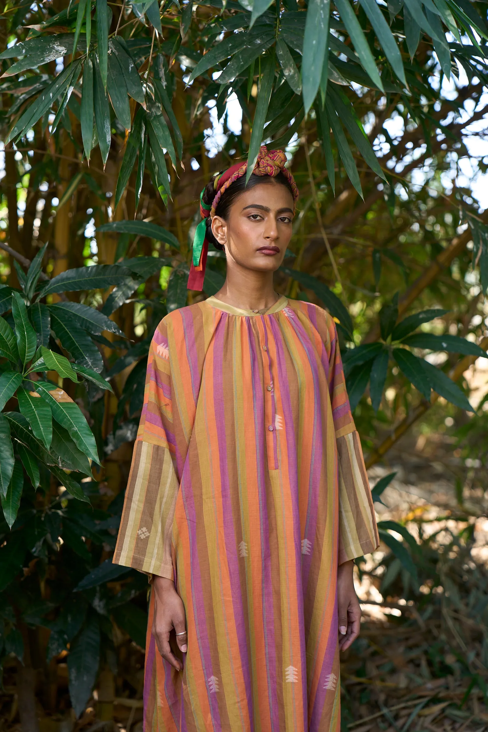 Aba Hand woven stripe jamdani kurta & Pant set