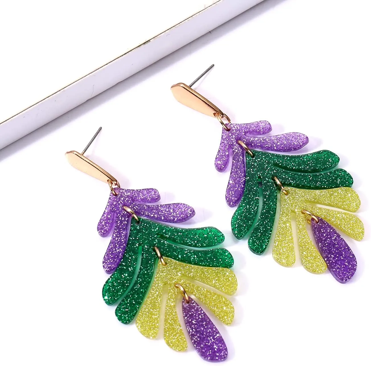 Acrylic Pendant necklace Earrings  Long Statement Leaf Charm Necklace Tortoise Resin Palm Leaf Earrings Fashion Necklaces Earrings for Women