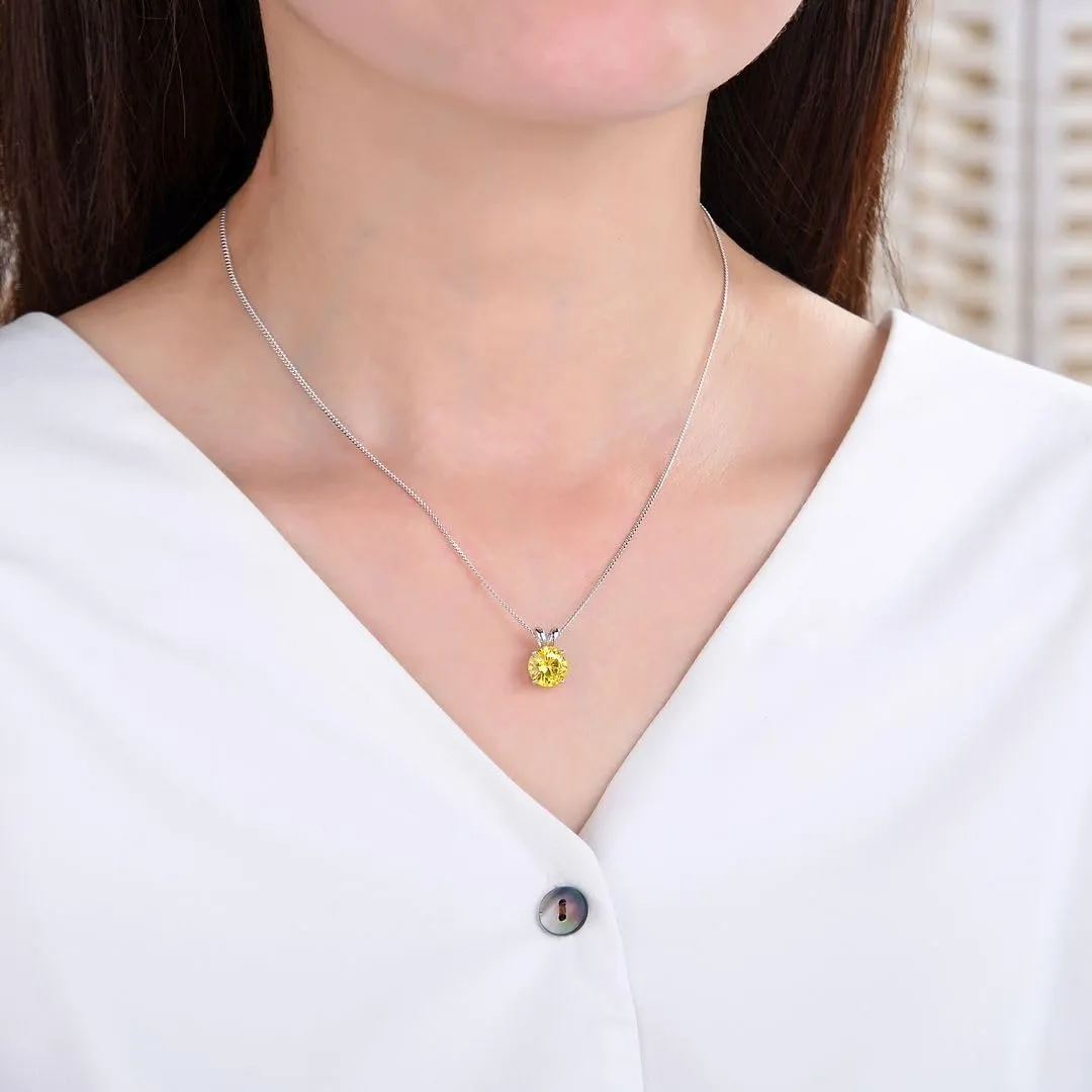 Adabele 18K White Gold Plated 925 Sterling Silver Birthstone Necklace 0.84 Carat 2 Carat Cubic Zirconia Created Diamond Gemstone Hypoallergenic Nickel Free Women Jewelry