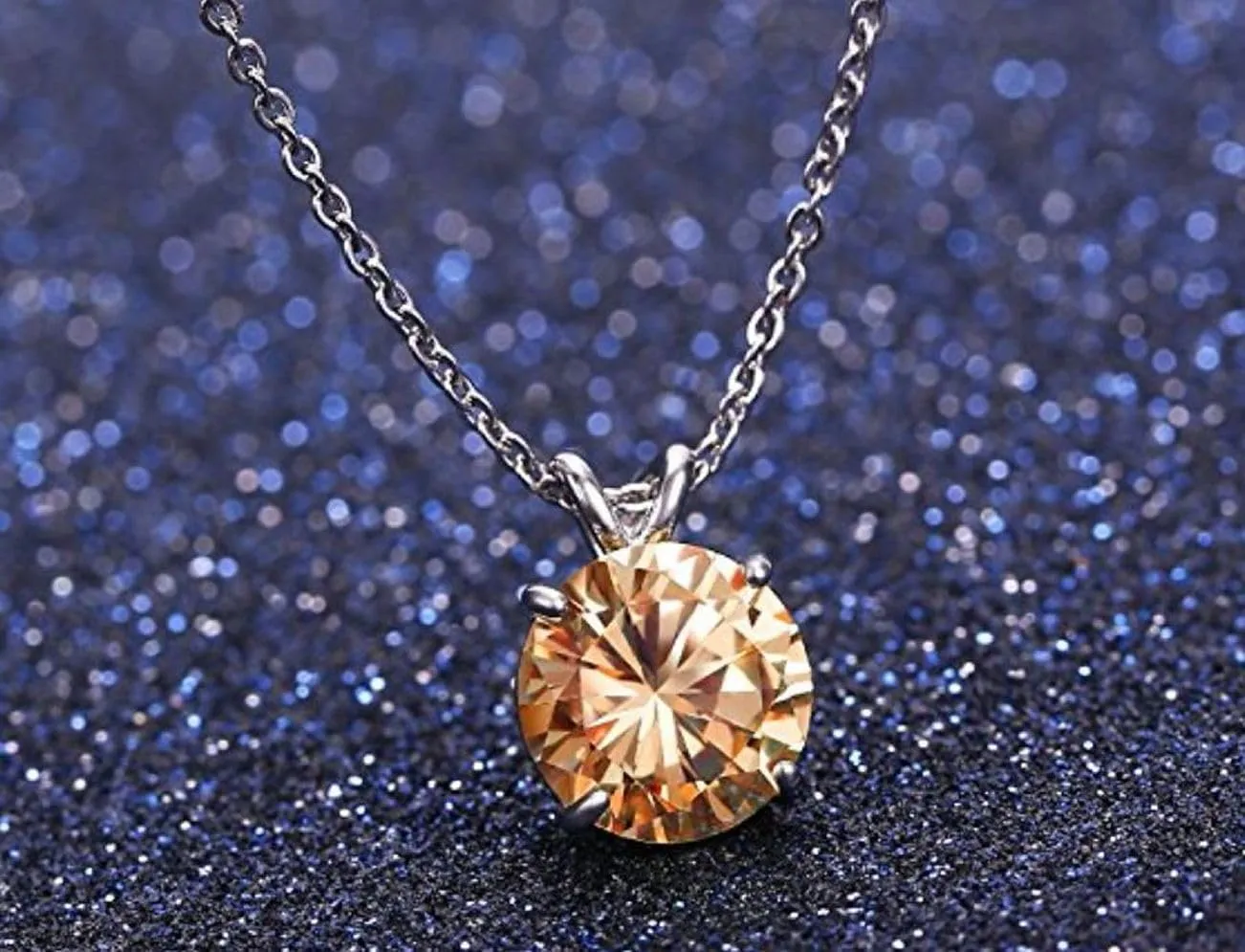 Adabele 18K White Gold Plated 925 Sterling Silver Birthstone Necklace 0.84 Carat 2 Carat Cubic Zirconia Created Diamond Gemstone Hypoallergenic Nickel Free Women Jewelry