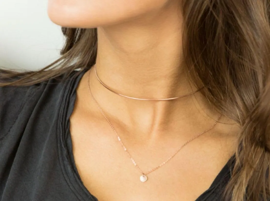 Adabele Real Gold Plated Solid Sterling Silver Letter Pendant Necklace 6mm 12mm Dainty Tiny Coin Disc A-Z 26 Alphabet Initial Personalized Heart Engraved Name Jewelry