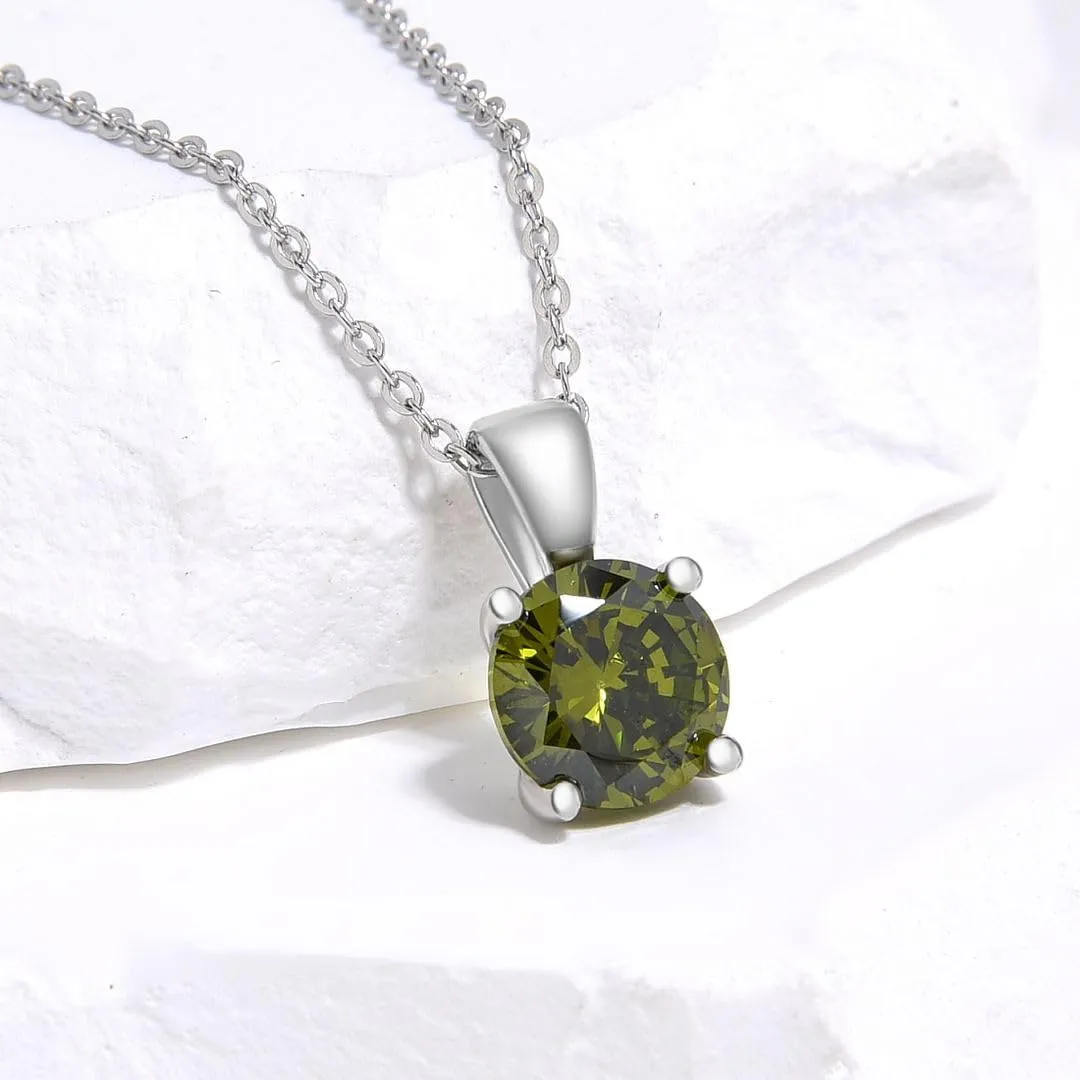 Adabele Solid Sterling Silver 18K White Gold Birthstone Necklace 0.84 Carat 2 Carat Cubic Zirconia Created Diamond Gemstone Hypoallergenic Nickel Free Fine Women Jewelry