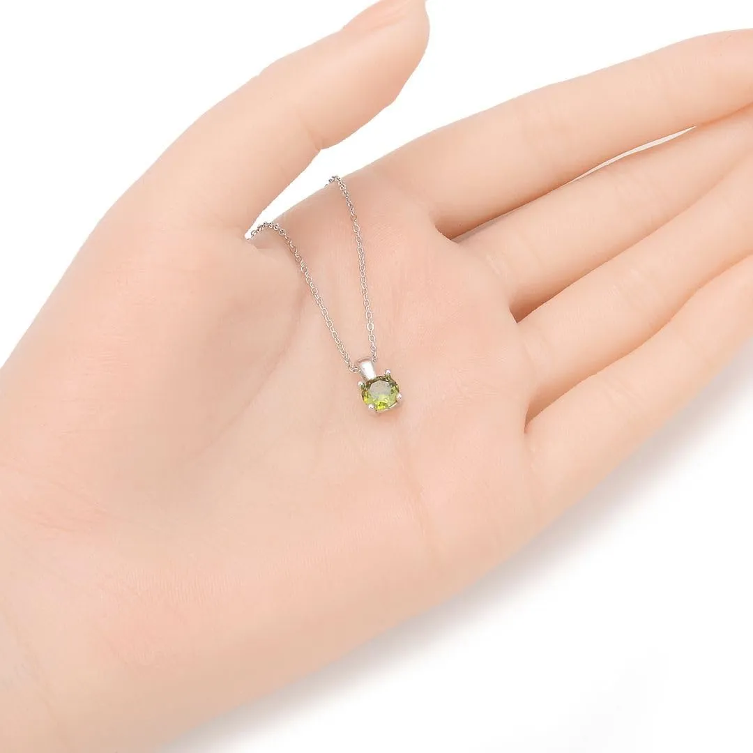 Adabele Solid Sterling Silver 18K White Gold Birthstone Necklace 0.84 Carat 2 Carat Cubic Zirconia Created Diamond Gemstone Hypoallergenic Nickel Free Fine Women Jewelry