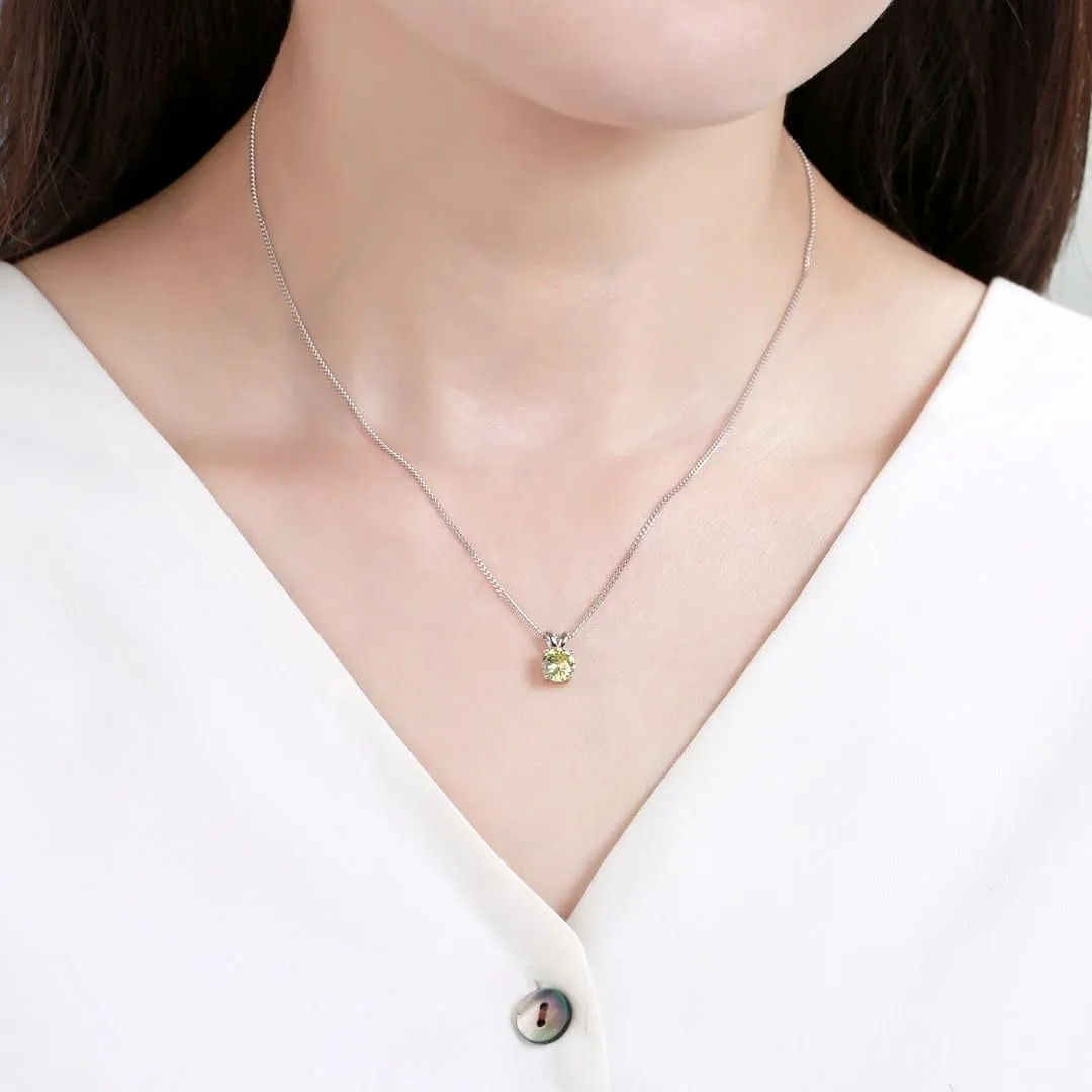 Adabele Solid Sterling Silver 18K White Gold Birthstone Necklace 0.84 Carat 2 Carat Cubic Zirconia Created Diamond Gemstone Hypoallergenic Nickel Free Fine Women Jewelry