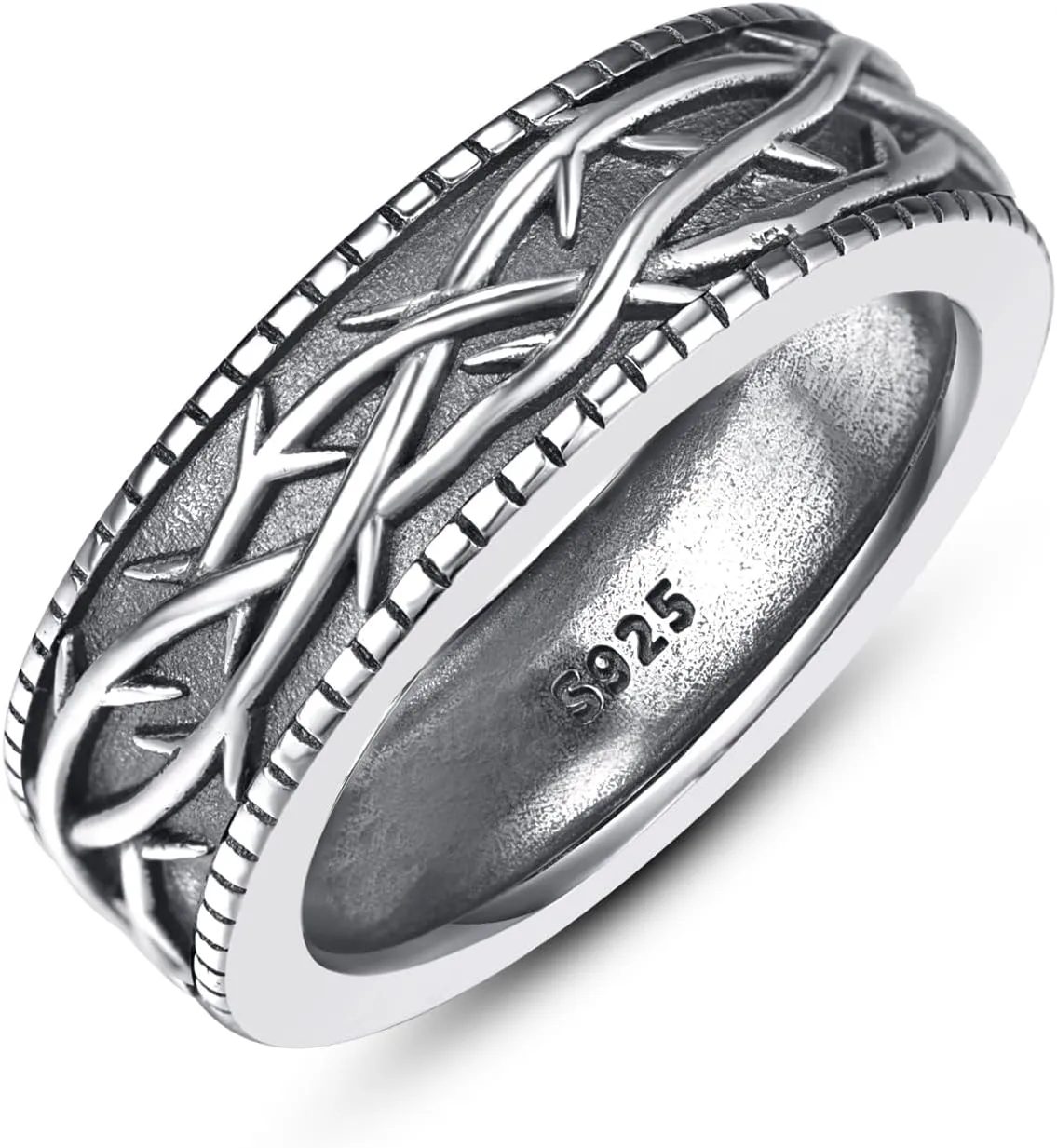 ADMETUS Crown of Thorns Ring 925 Sterling Silver Jesus Thorn Ring Jewelry Gifts for Men Size 13