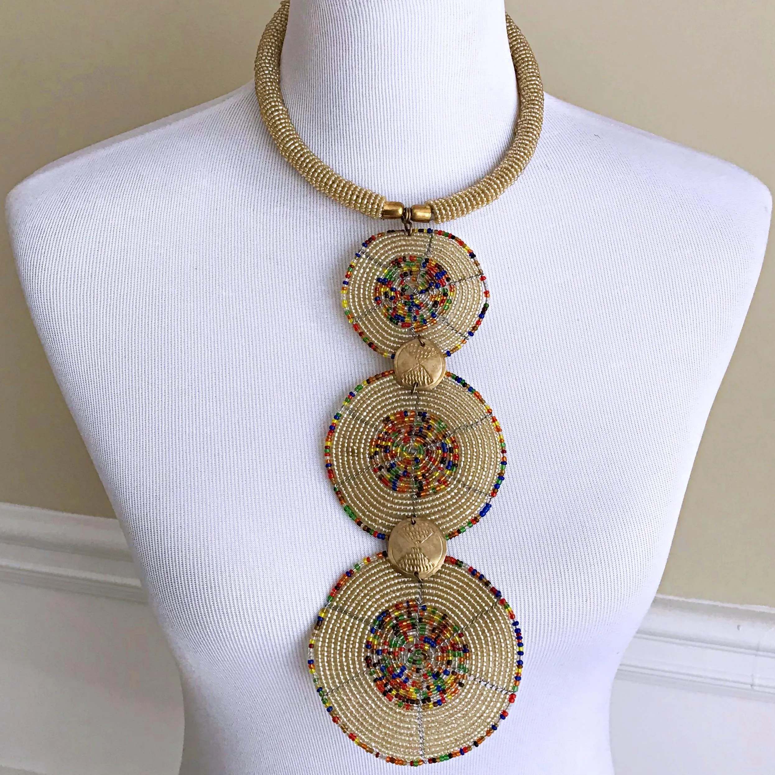 African Maasai Statement Beaded Necklace