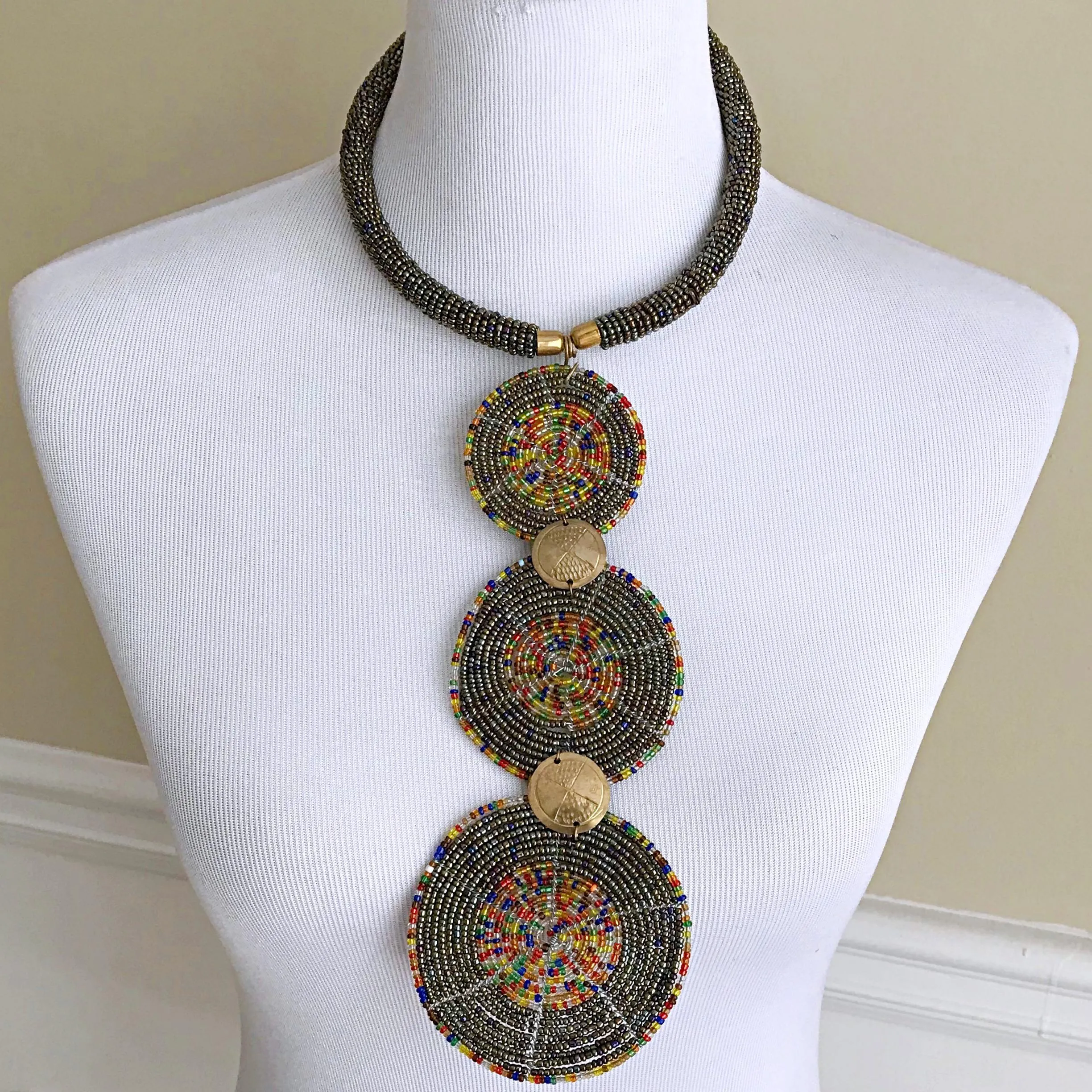 African Maasai Statement Beaded Necklace