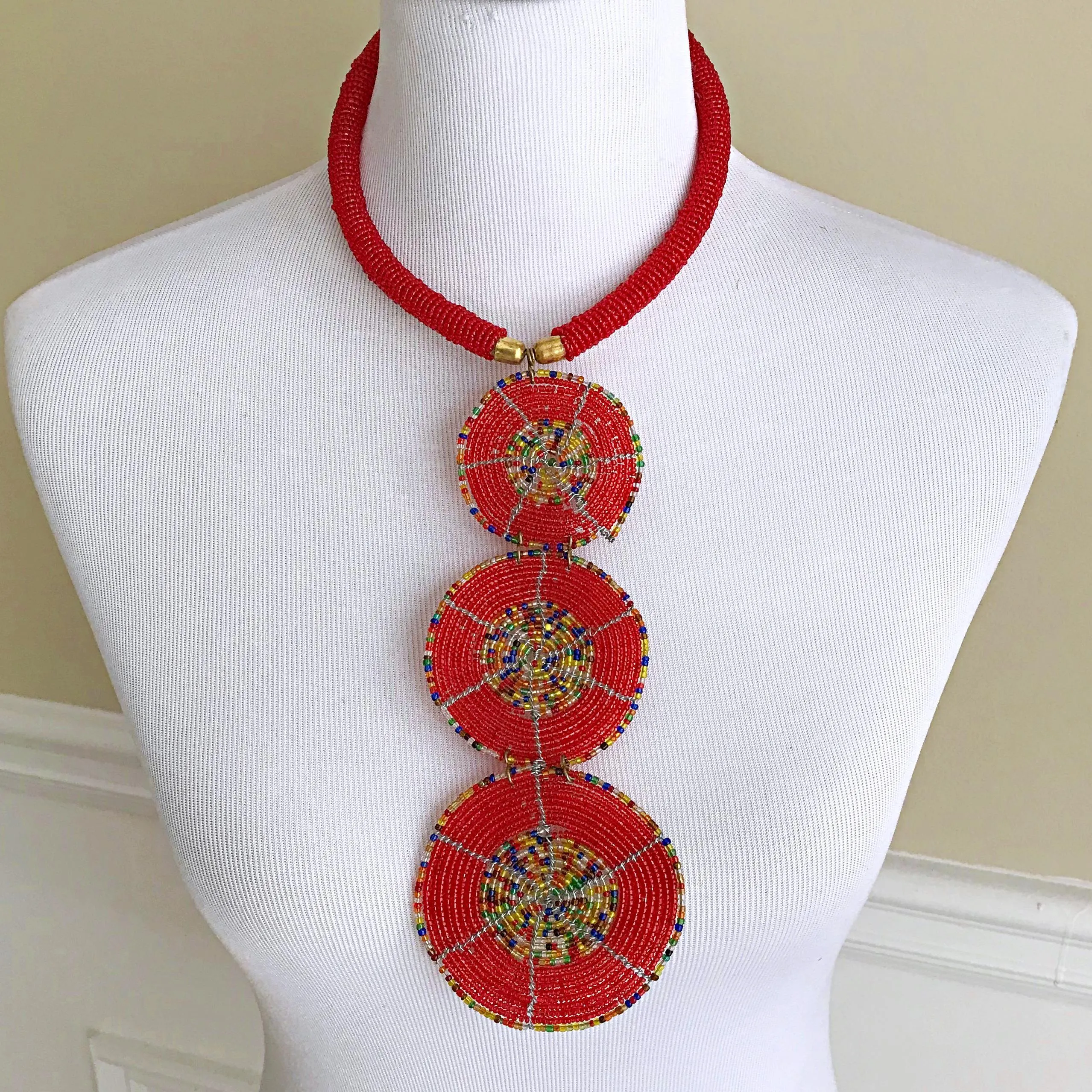 African Maasai Statement Beaded Necklace