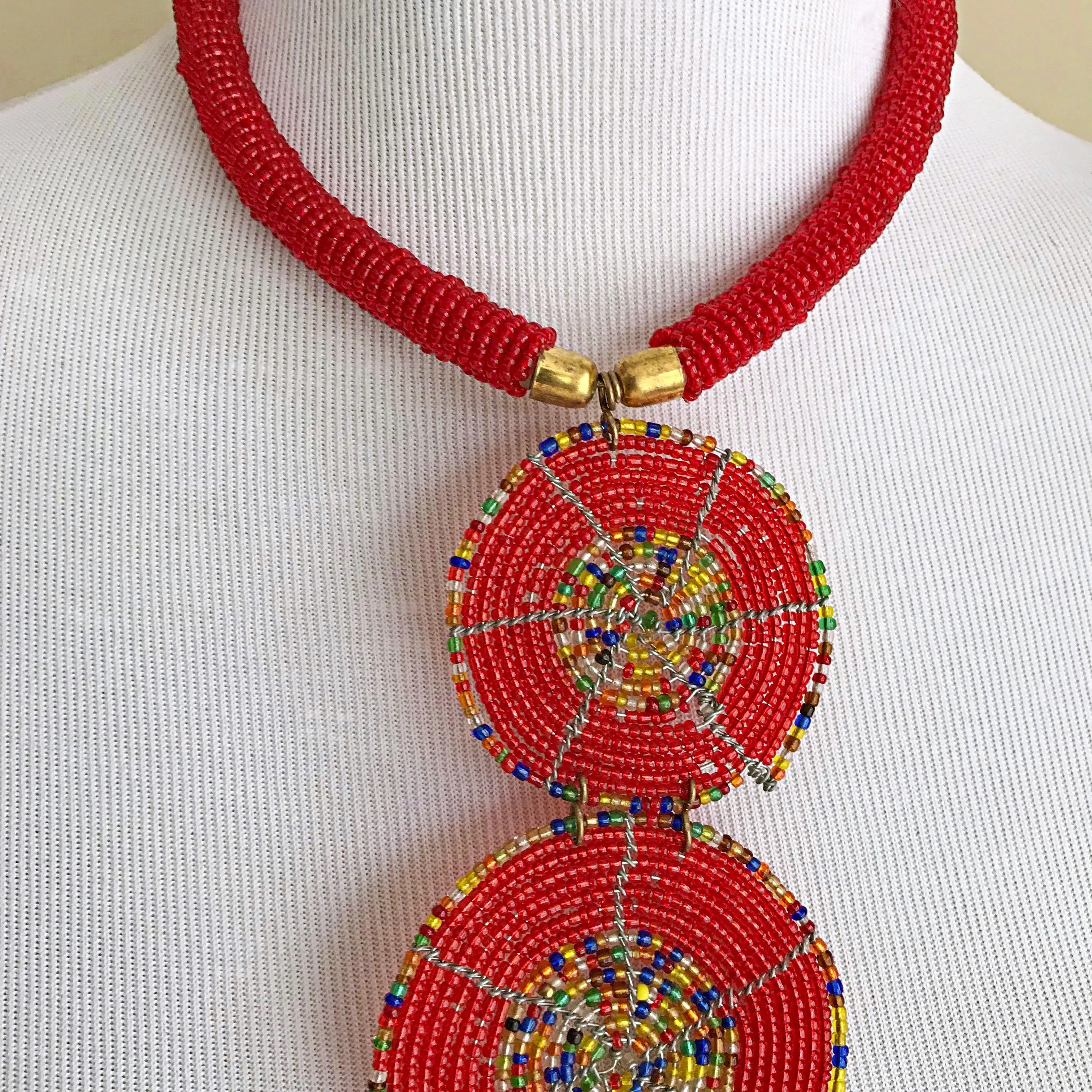 African Maasai Statement Beaded Necklace