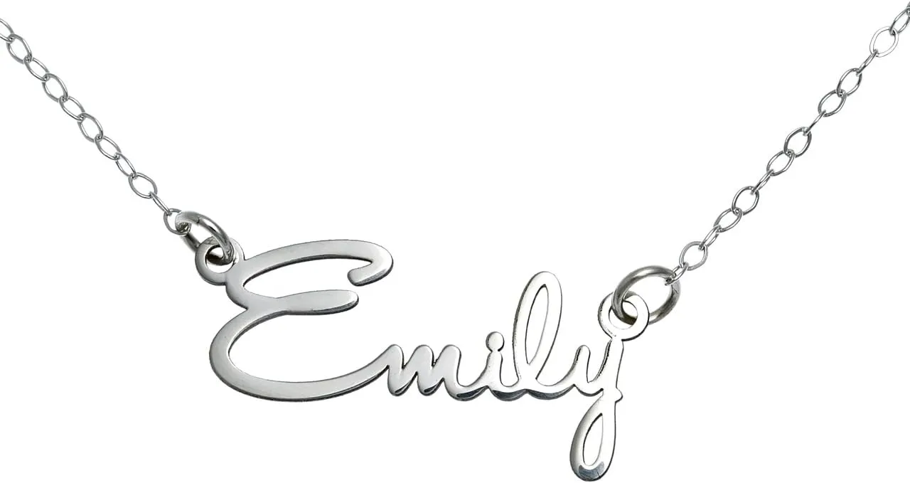 AJ's Collection Name Necklace Personalized Sterling Silver Custom Name Necklace